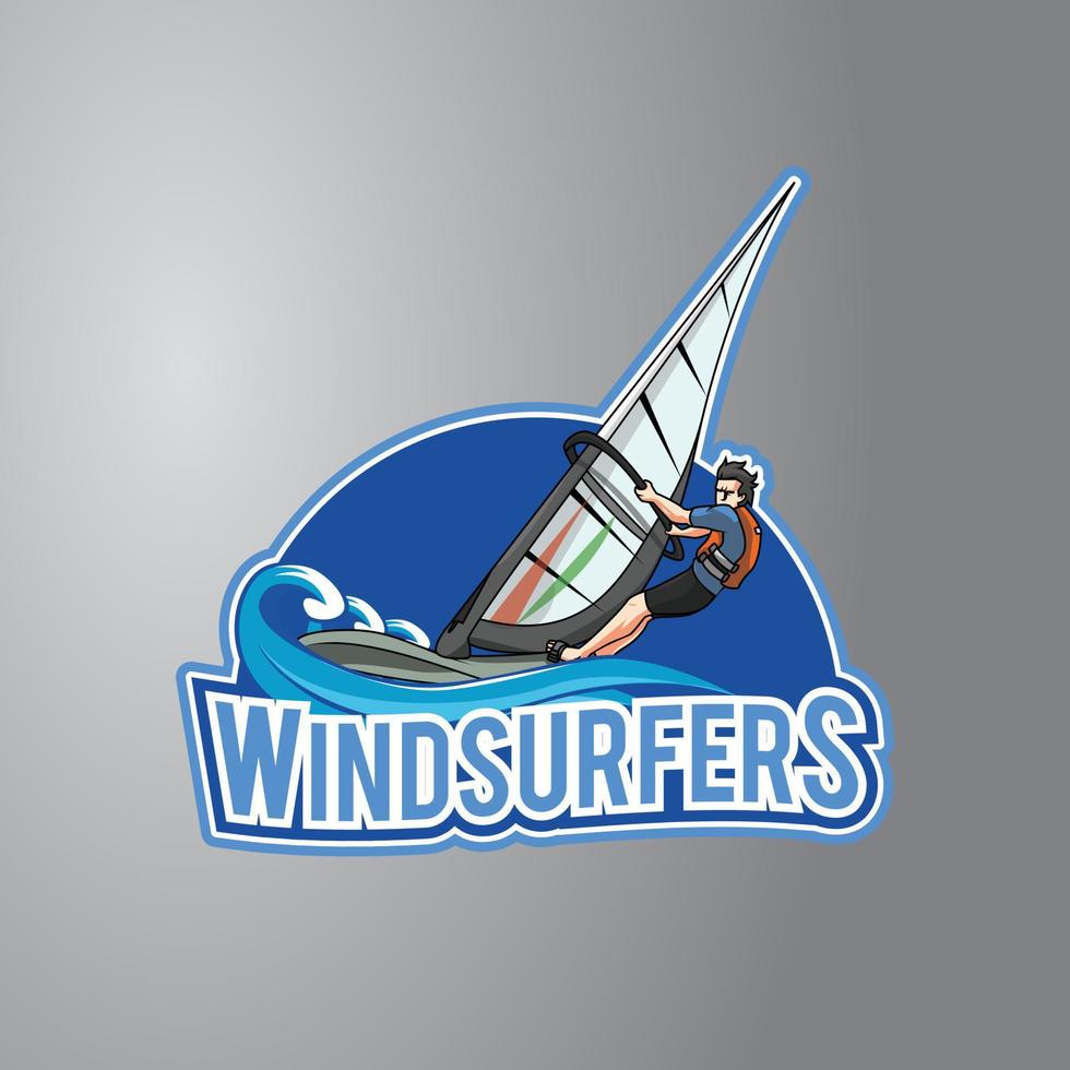 wind surfer vector illustratie