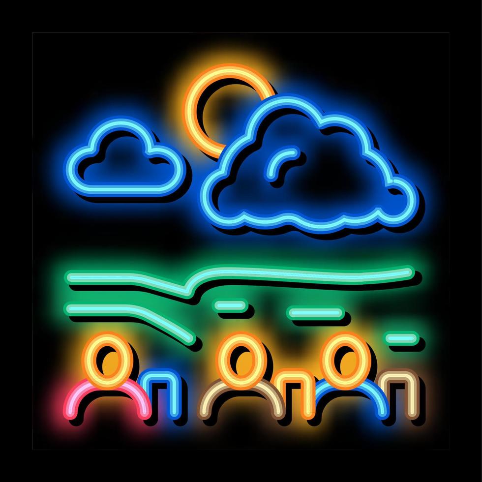 wandelen toerist natuur neon gloed icoon illustratie vector