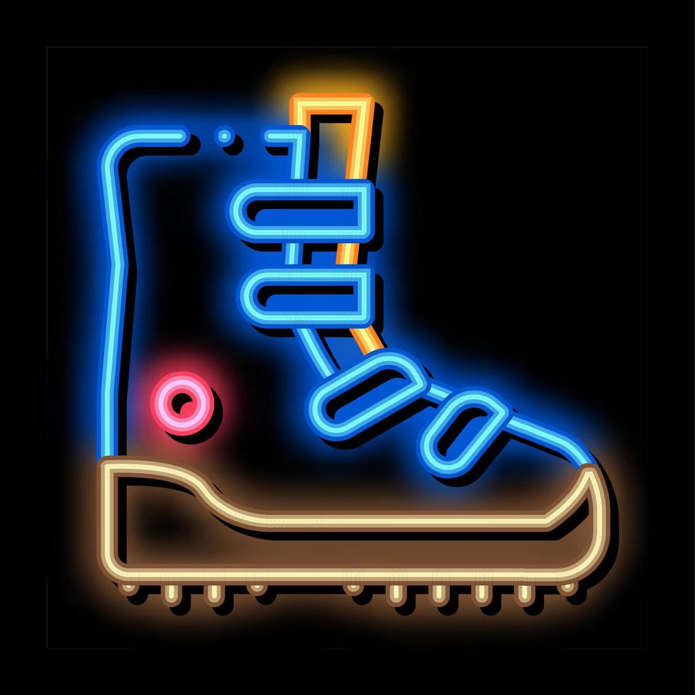wandelen toerist bagageruimte neon gloed icoon illustratie vector