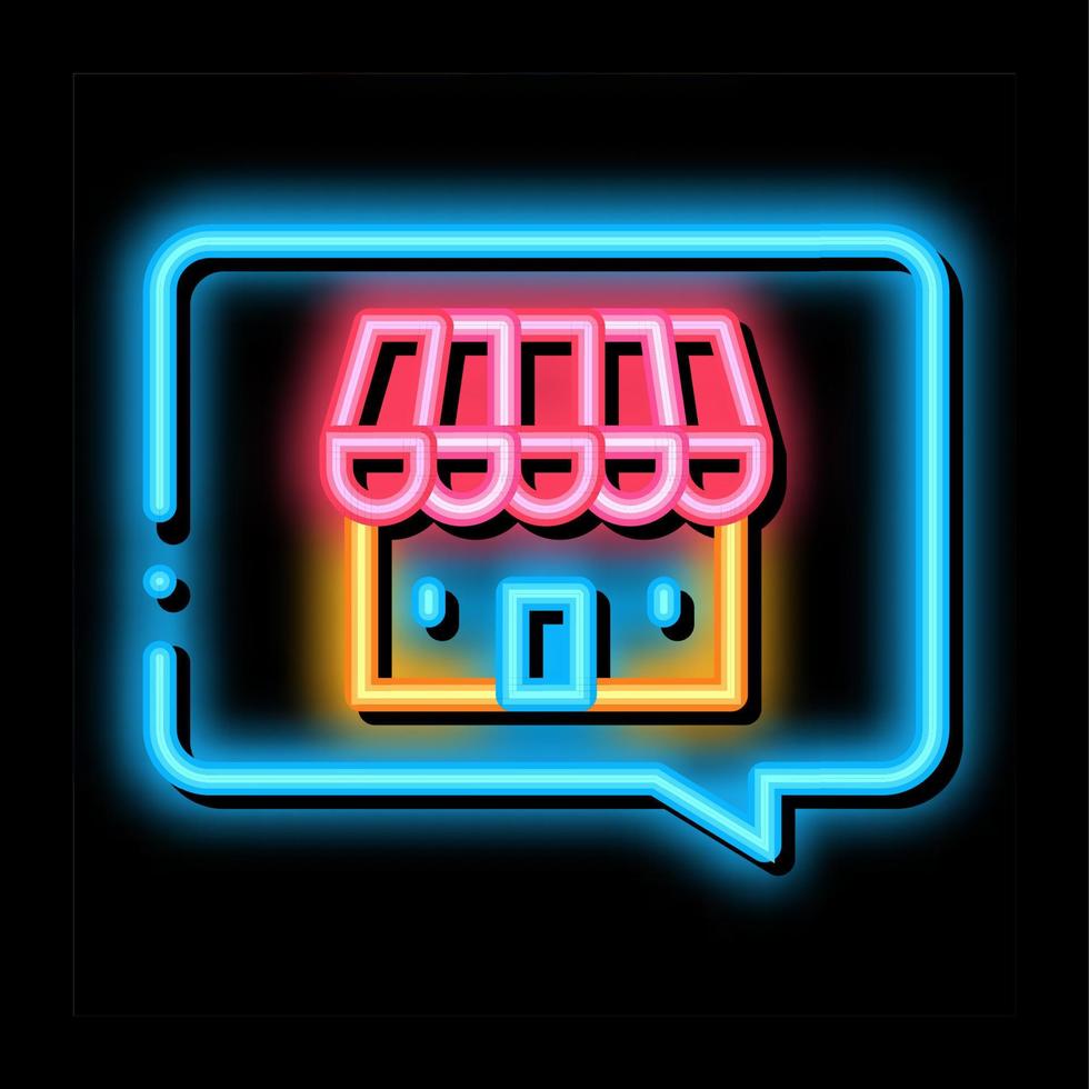 winkel in citaat kader neon gloed icoon illustratie vector