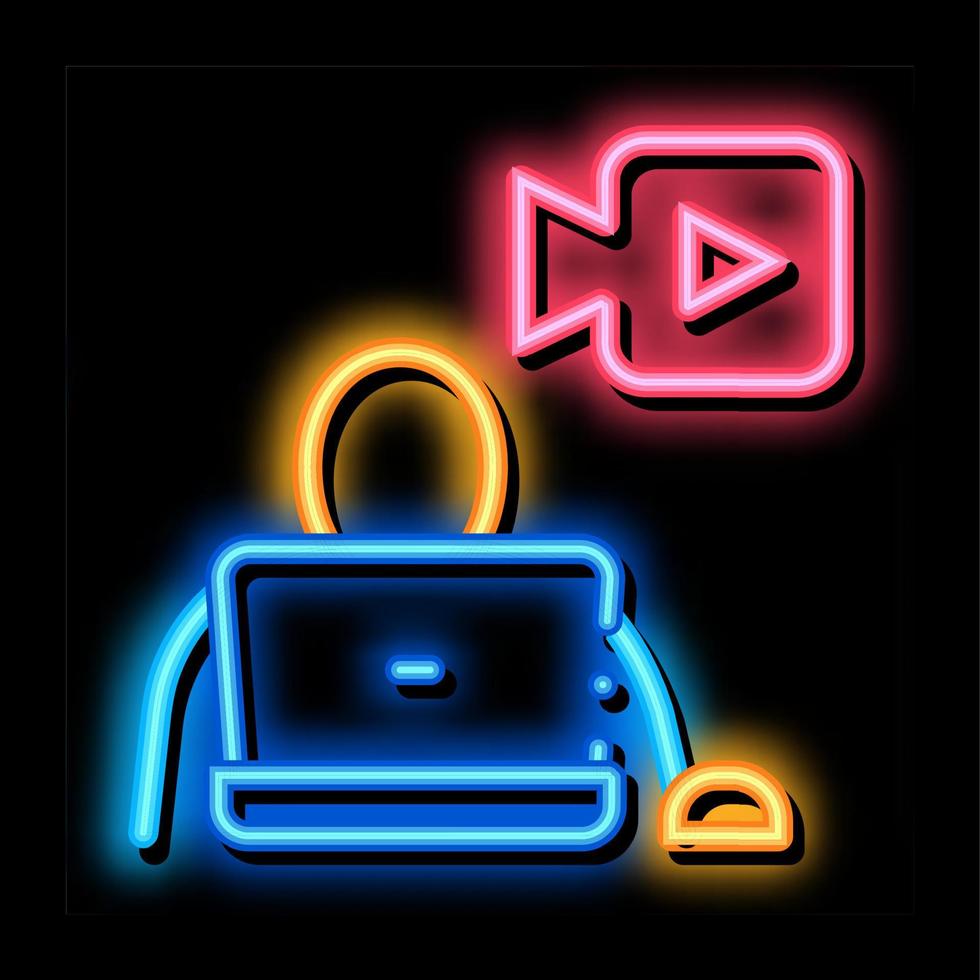 video operator neon gloed icoon illustratie vector