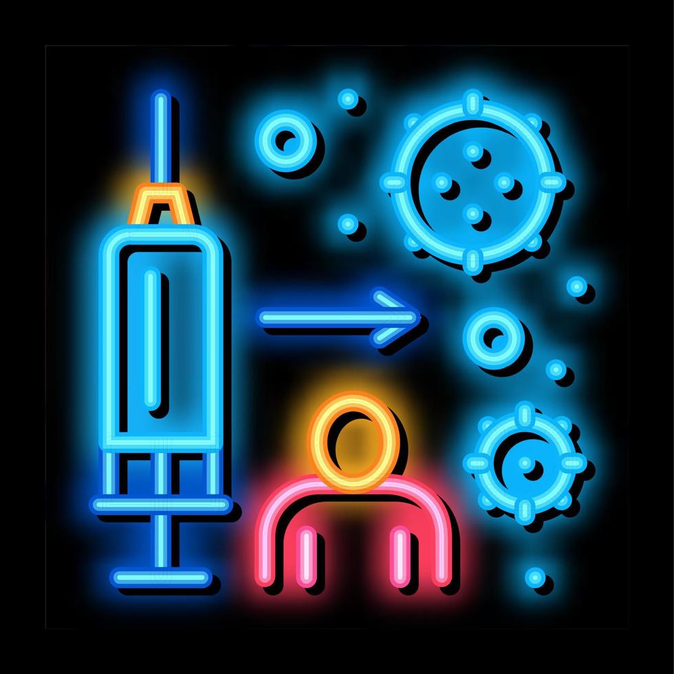 immuun injectie neon gloed icoon illustratie vector