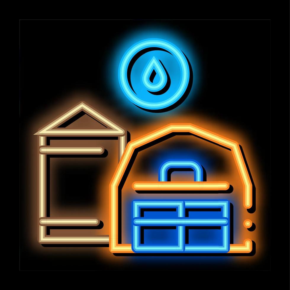 boerderij water levering neon gloed icoon illustratie vector