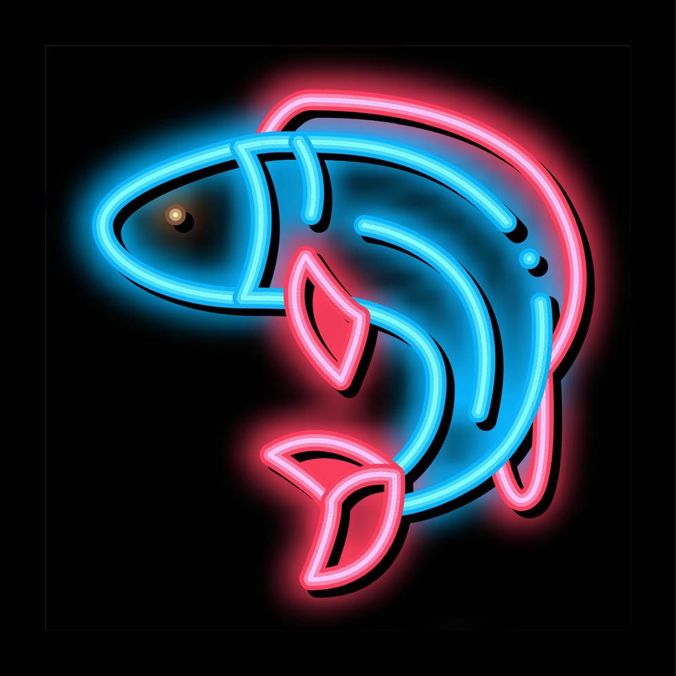 vis neon gloed icoon illustratie vector