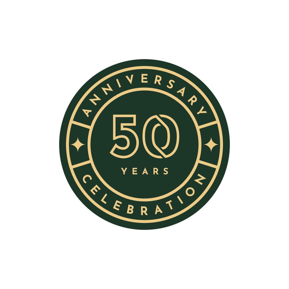 50 jaren verjaardag etiket sjabloon ontwerp vector
