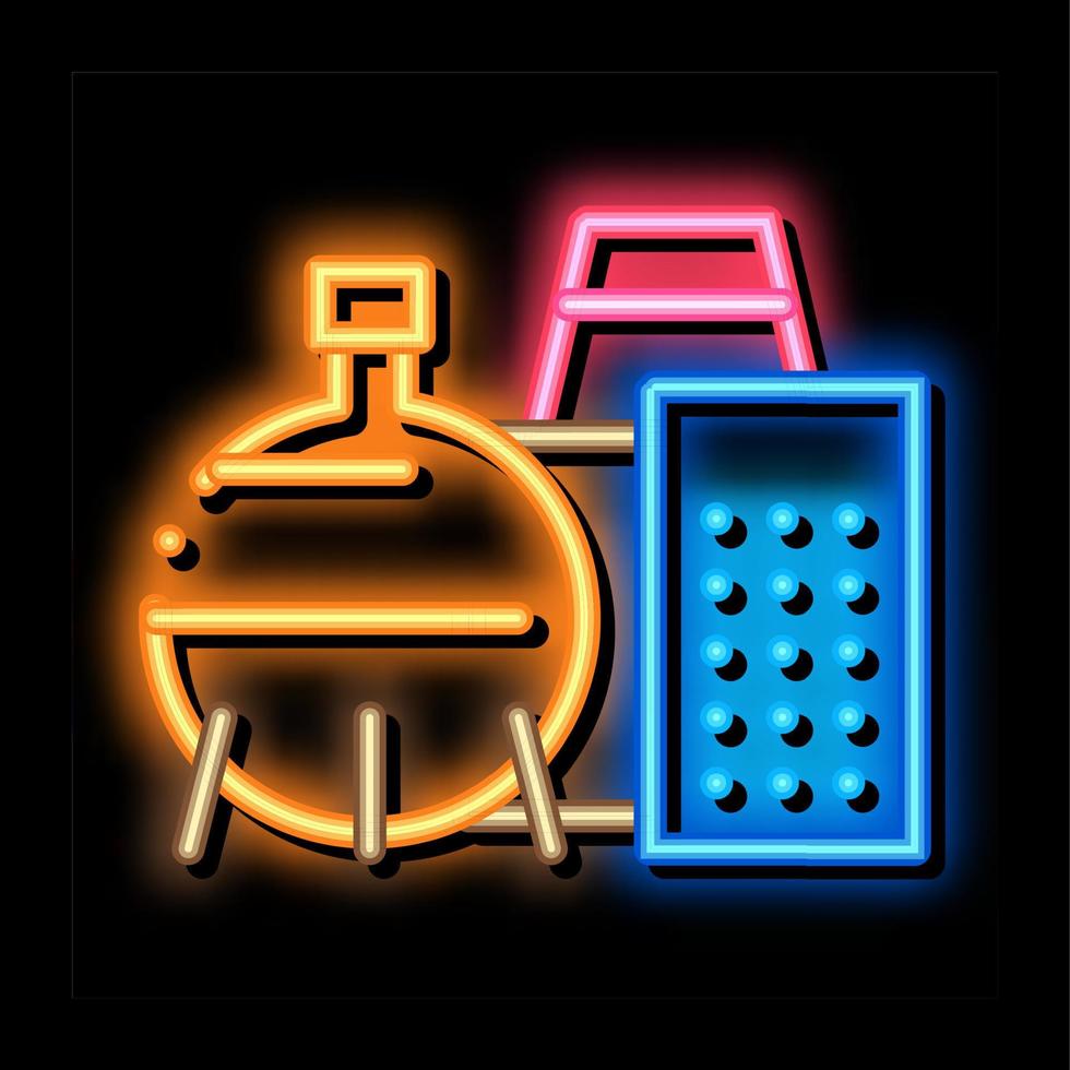 chemisch fabriek neon gloed icoon illustratie vector