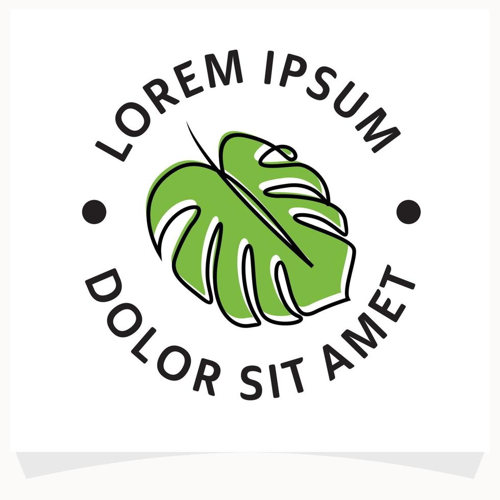 tropisch monstera logo ontwerpen sjabloon vector