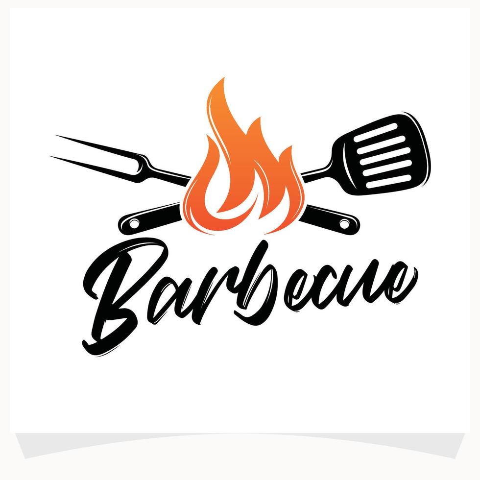 heet bbq steak rooster huis logo ontwerp sjabloon vector