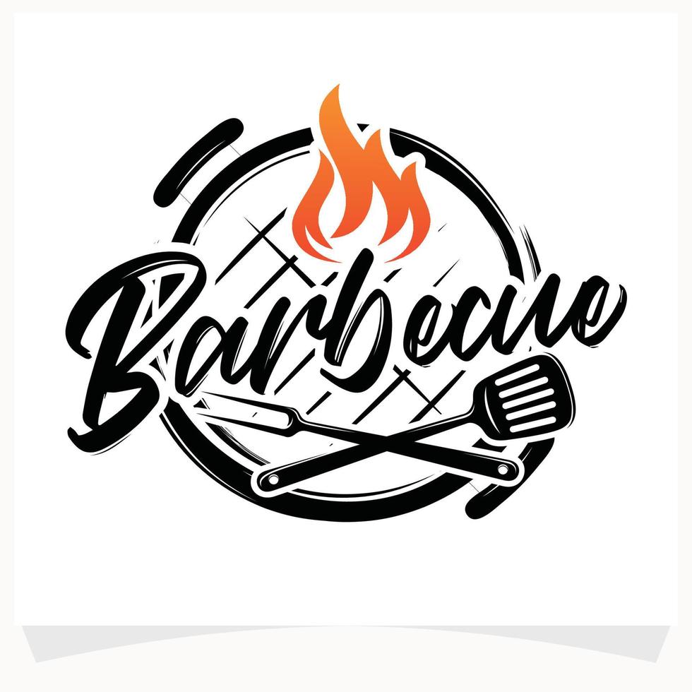 heet bbq steak rooster huis logo ontwerp sjabloon vector