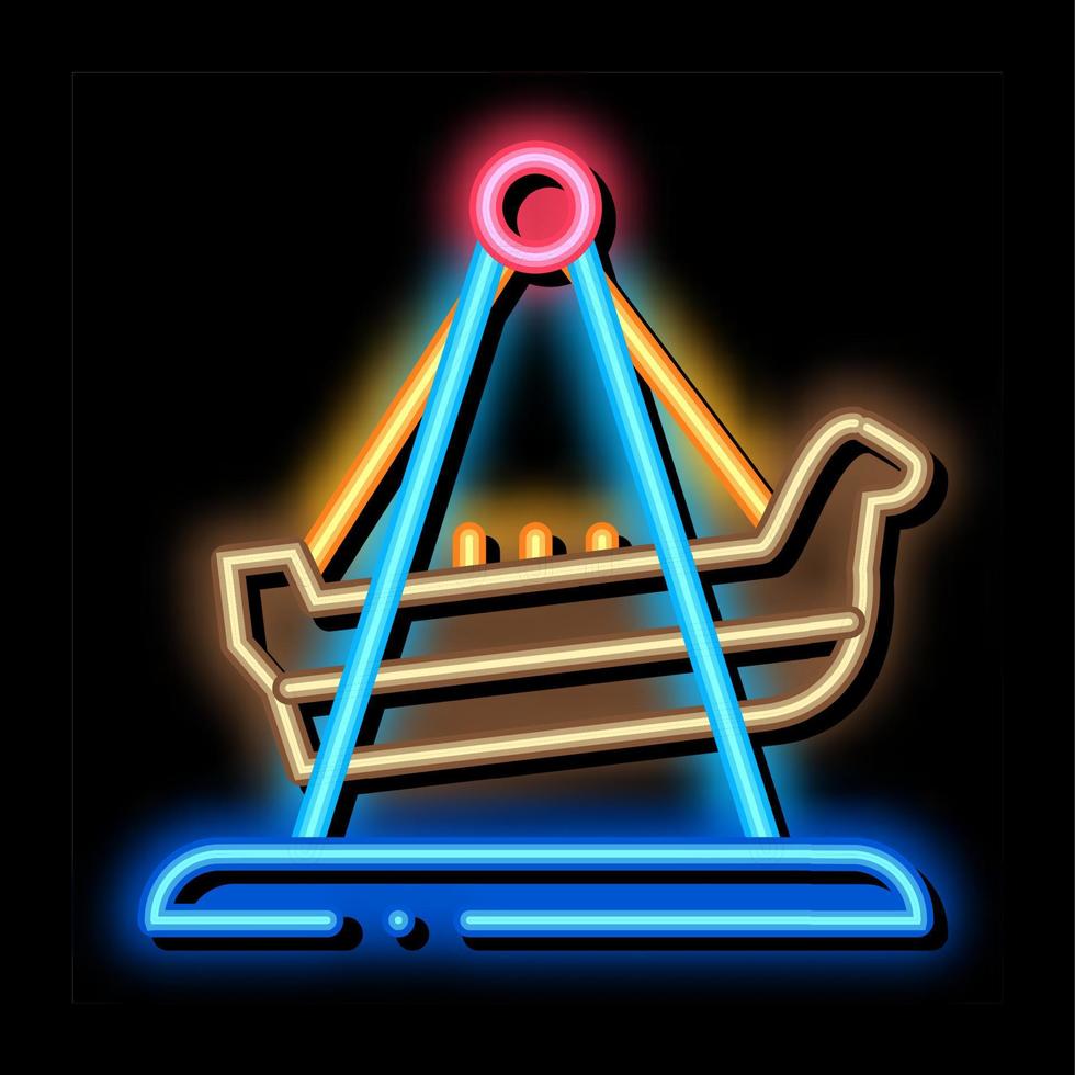 boot schommel neon gloed icoon illustratie vector