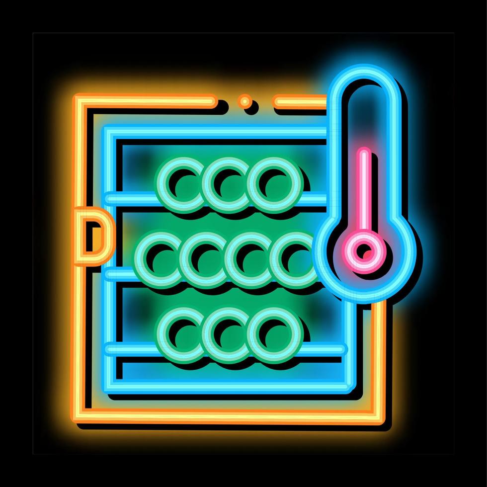 temperatuur in wijn kelder neon gloed icoon illustratie vector