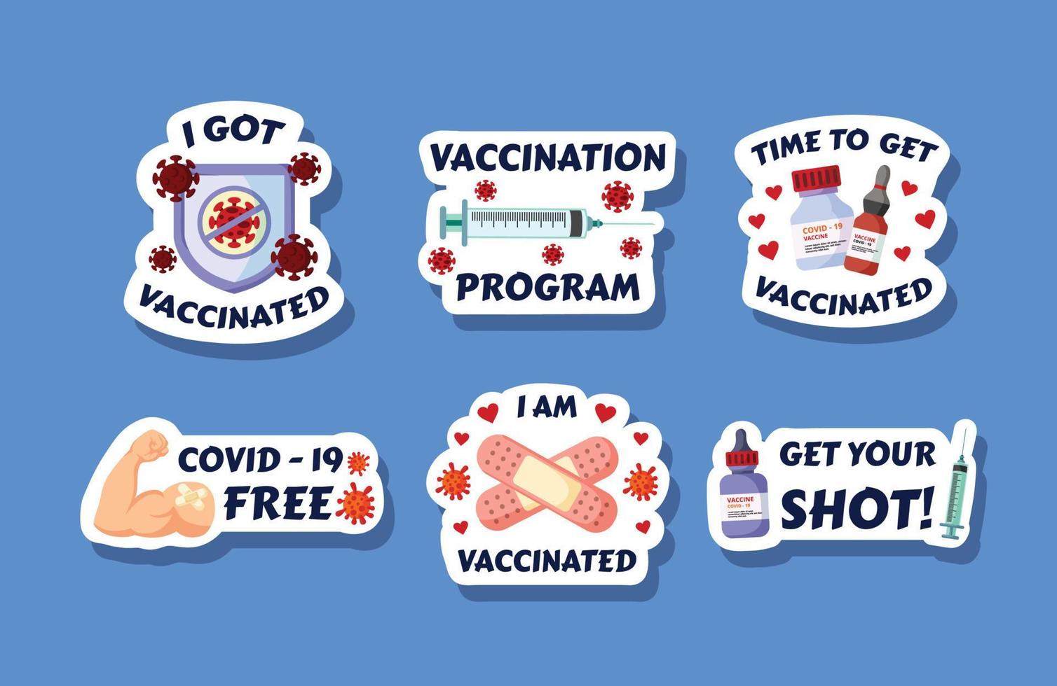 vaccin covid 19 sticker vector