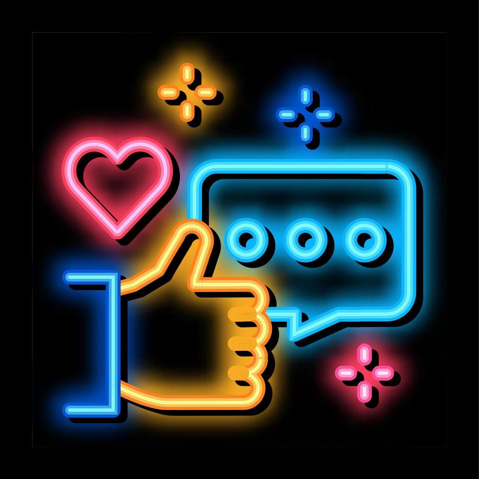 liefde babbelen communicatie neon gloed icoon illustratie vector