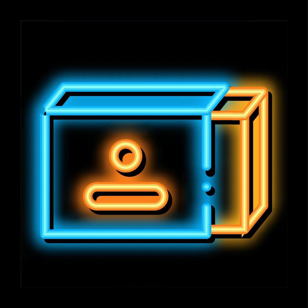 Open pak van boter neon gloed icoon illustratie vector