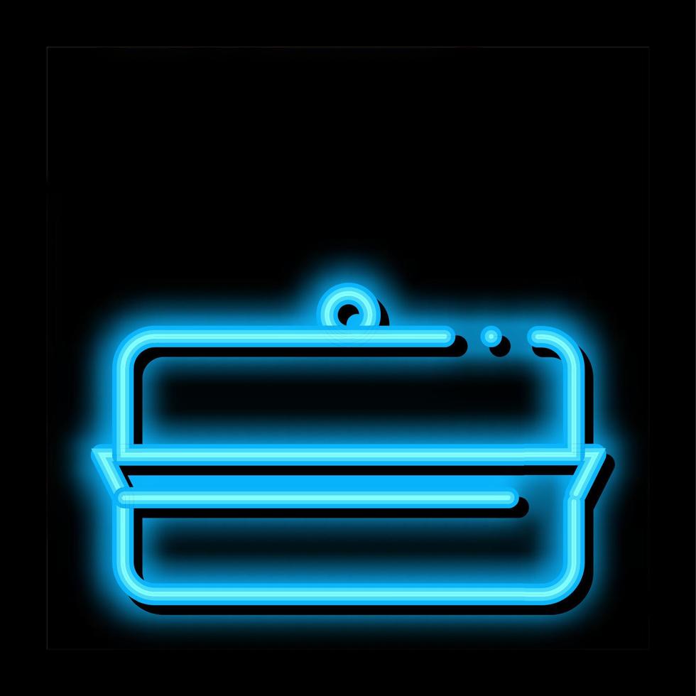boter schotel neon gloed icoon illustratie vector