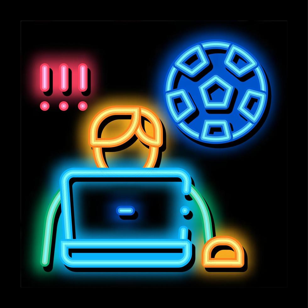 voetbal criticus neon gloed icoon illustratie vector