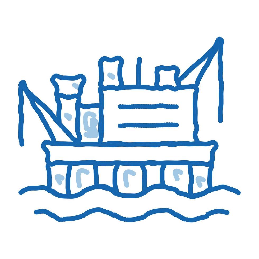kraan Aan zee station tekening icoon hand- getrokken illustratie vector