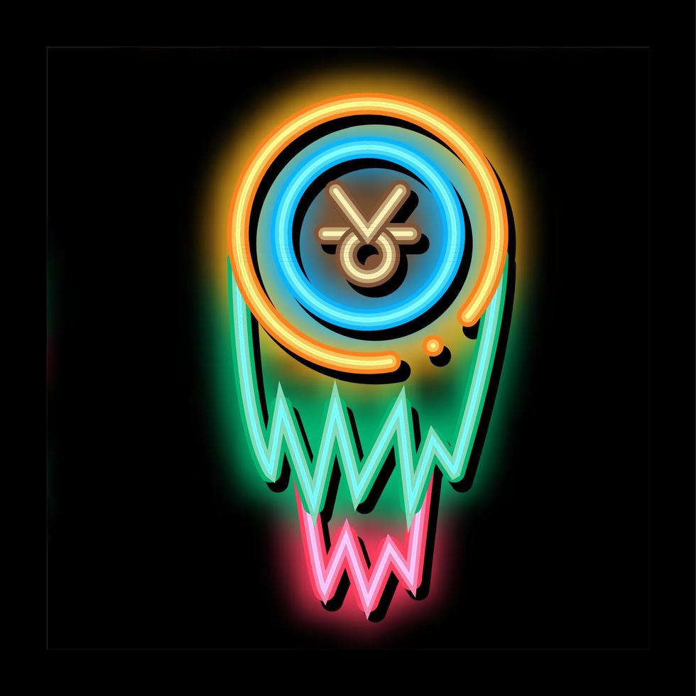 heilig sjamaan tamboerijn neon gloed icoon illustratie vector