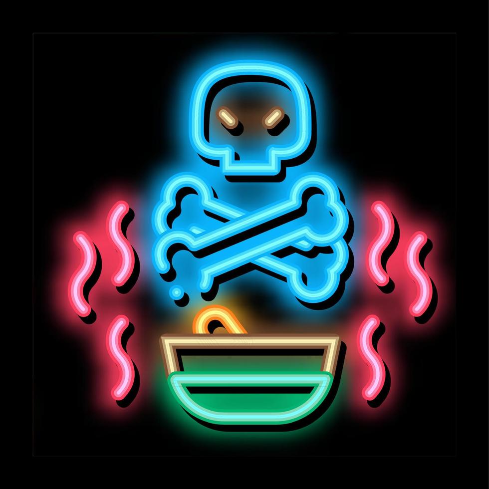 dodelijk vergiftigen neon gloed icoon illustratie vector
