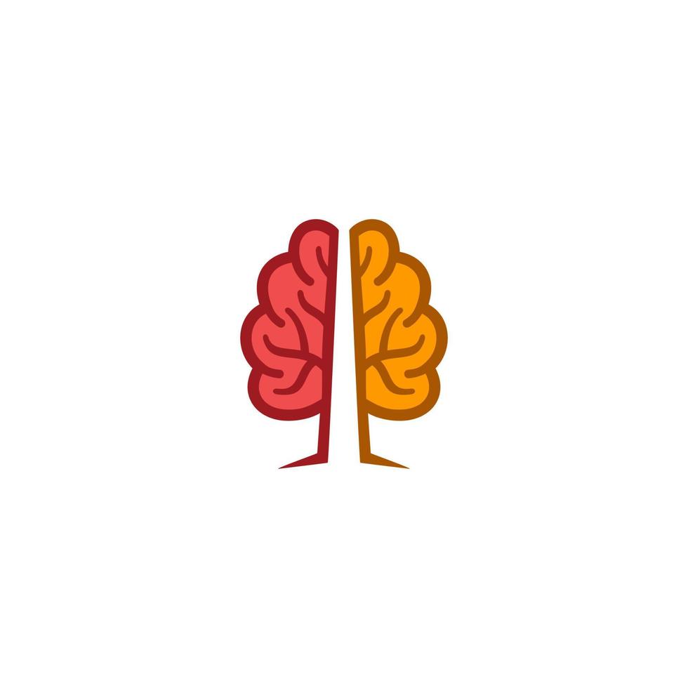 hersenen boom vector logo sjabloon. gestileerde boom logo gemaakt met hersenen.