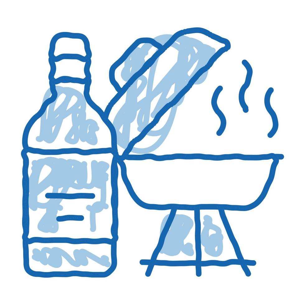 vlam vloeistof voor bbq tekening icoon hand- getrokken illustratie vector