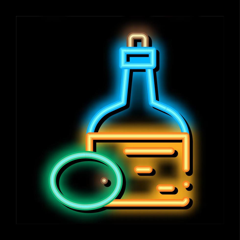 olijf- olie fles neon gloed icoon illustratie vector