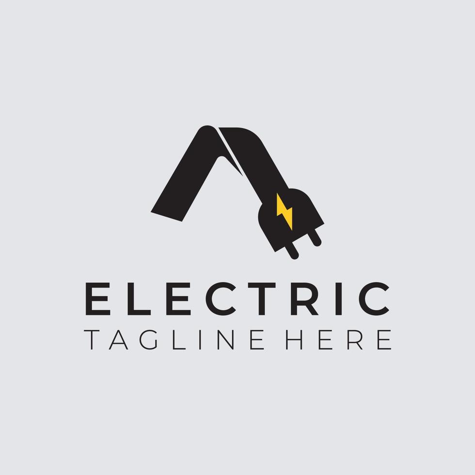 elektrisch logo ontwerp vector met brief een