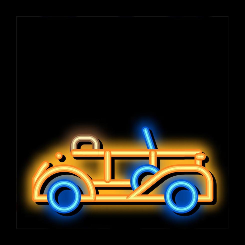 oud auto cabriolet neon gloed icoon illustratie vector