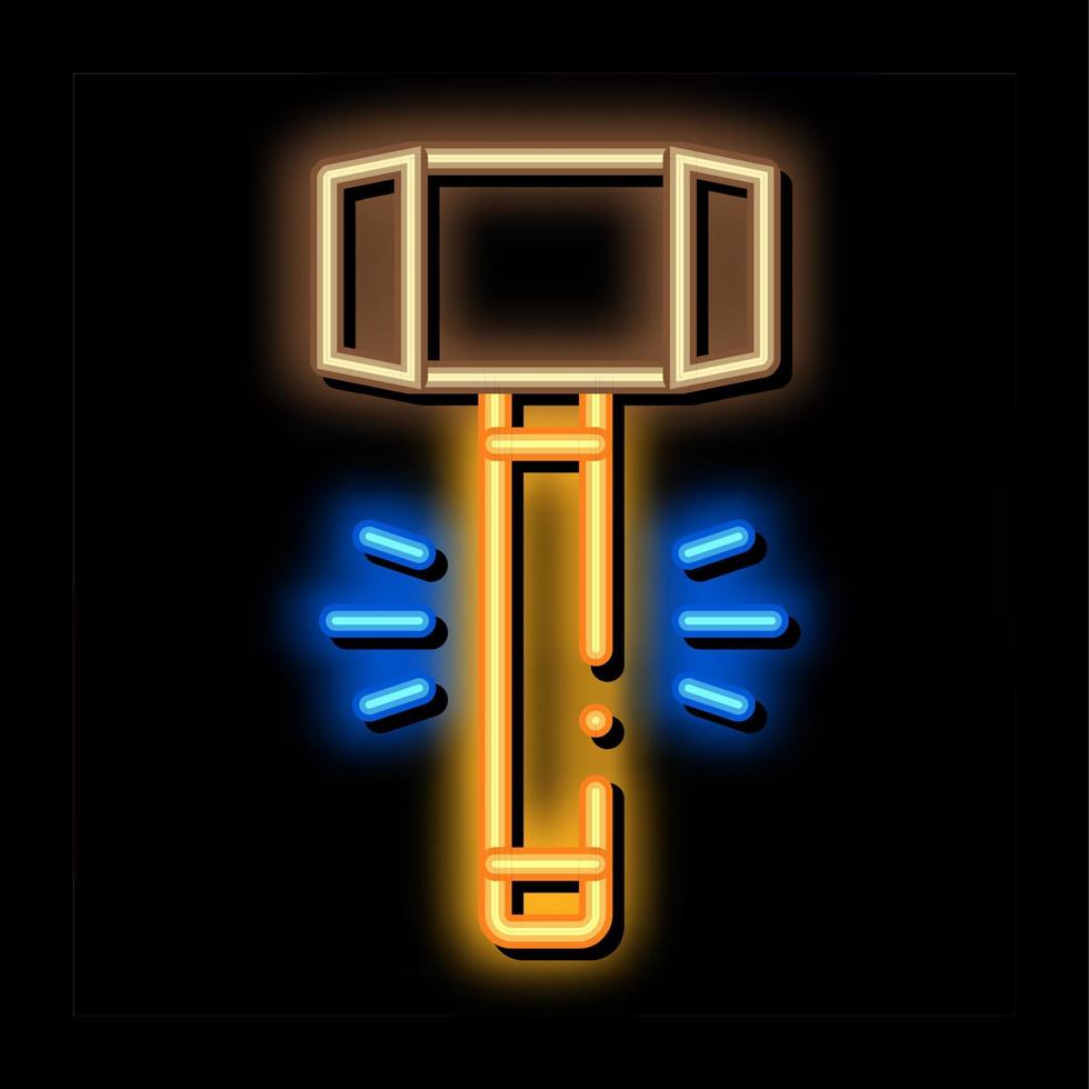 hamer gereedschap neon gloed icoon illustratie vector