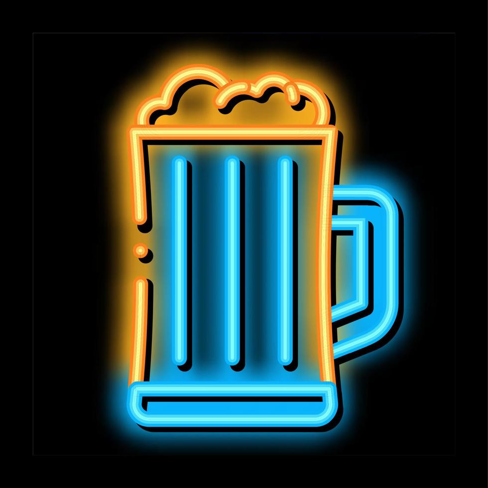 schuimend bier kop neon gloed icoon illustratie vector