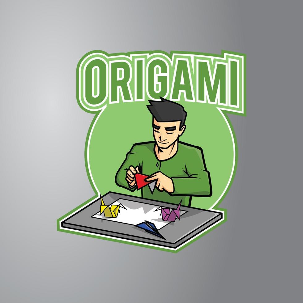 origami illustratie ontwerp insigne vector