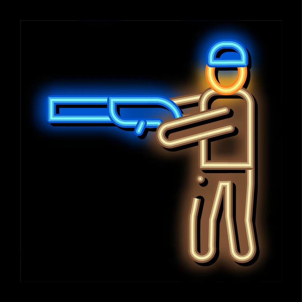 jager jacht- neon gloed icoon illustratie vector