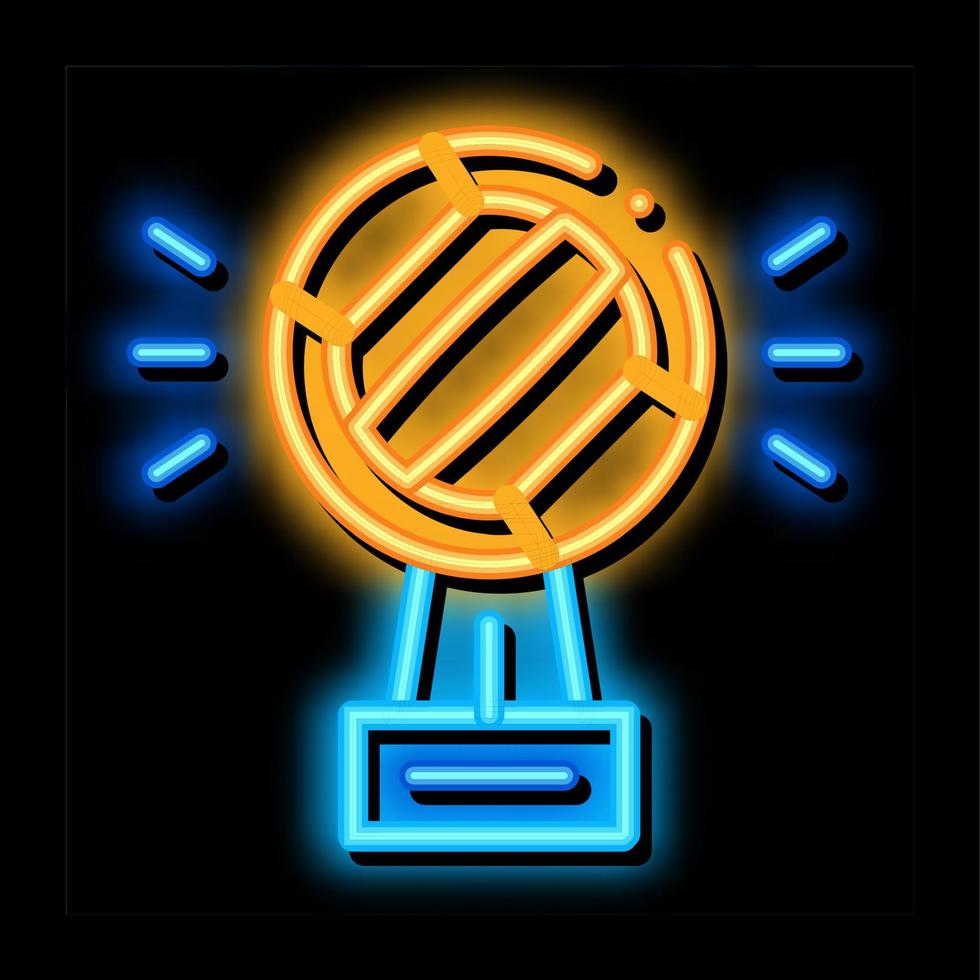 kampioen kop neon gloed icoon illustratie vector