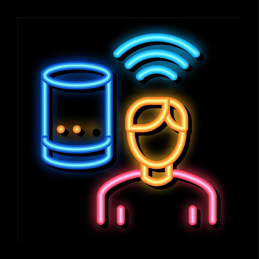 stem controle neon gloed icoon illustratie vector