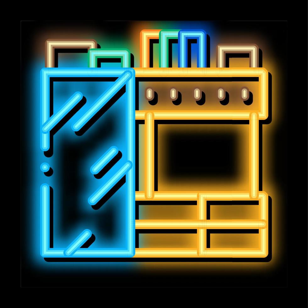 keuken neon gloed icoon illustratie vector