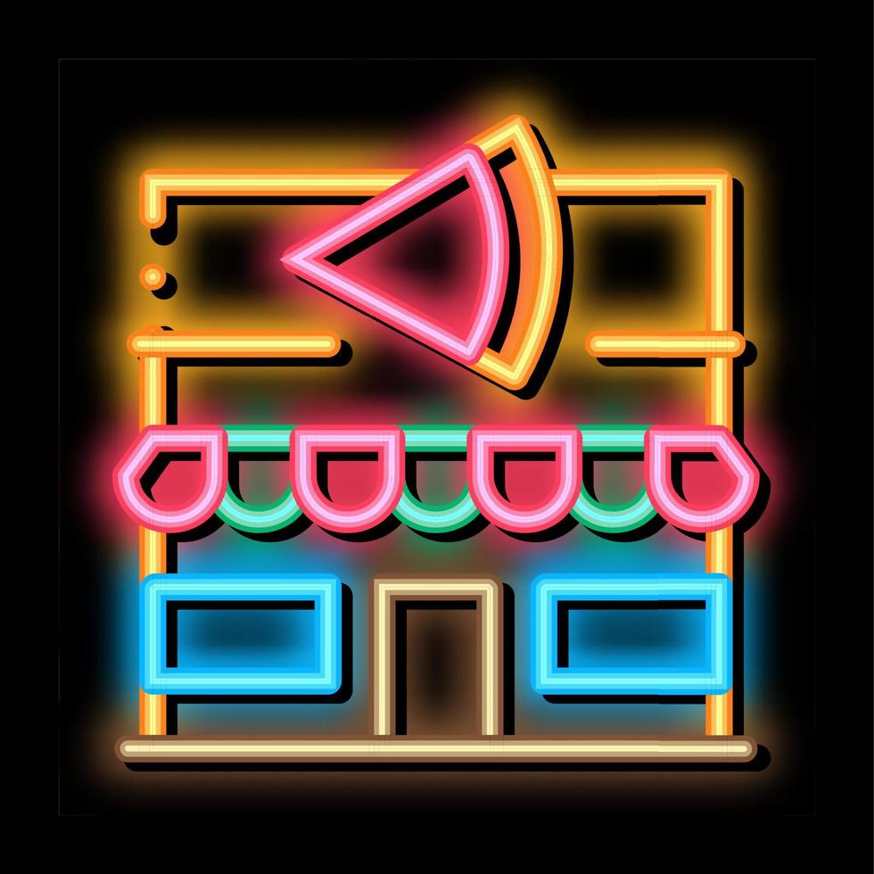 pizza restaurant neon gloed icoon illustratie vector