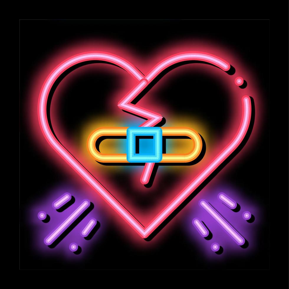 gelijmd hart neon gloed icoon illustratie vector