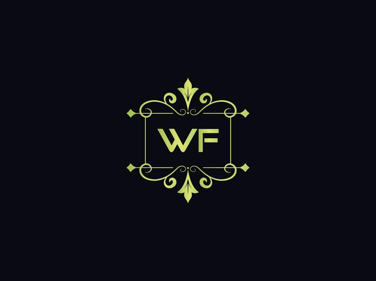 typografie wf logo icoon, uniek wf luxe kleurrijk brief logo vector