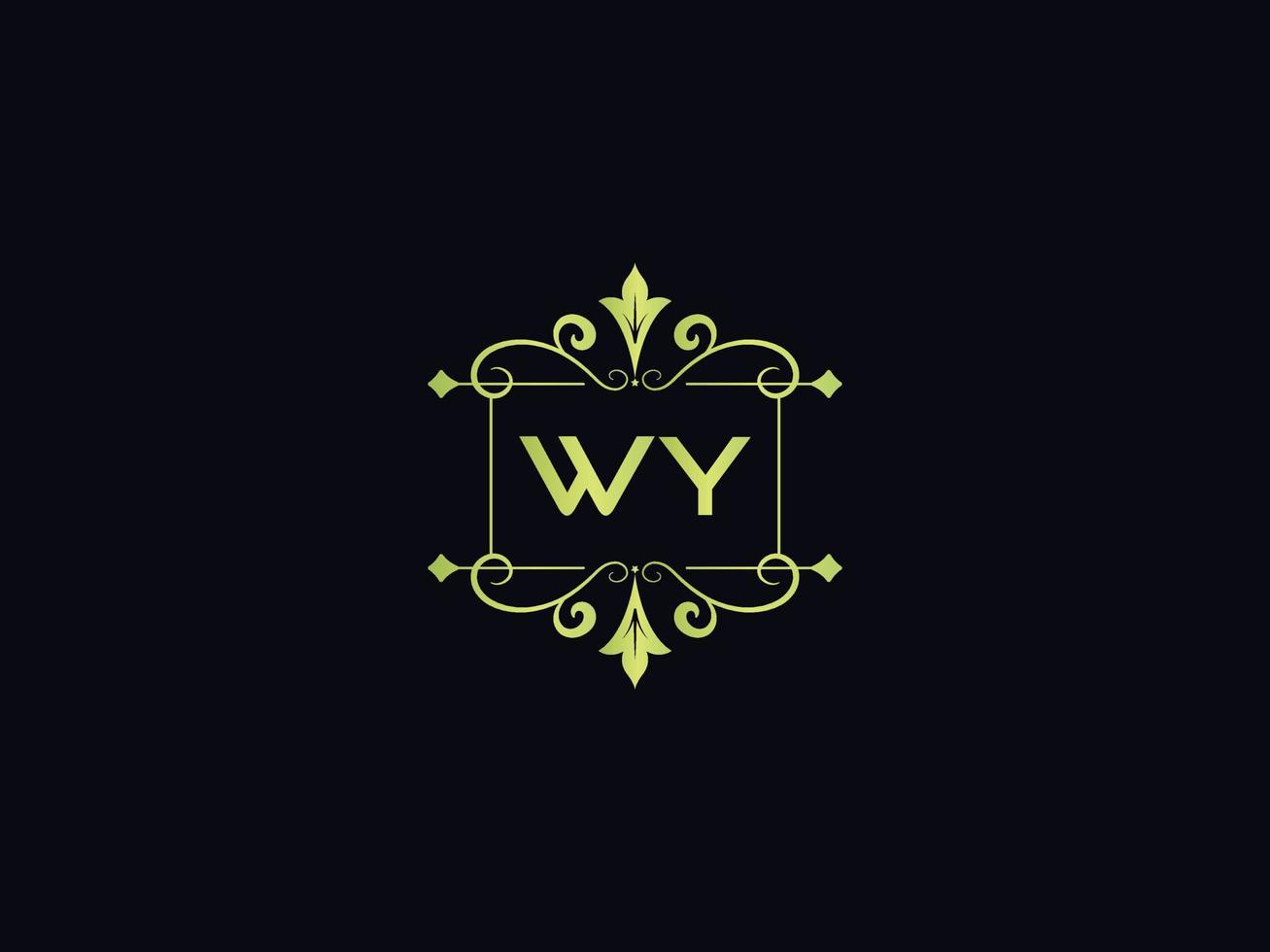 typografie wy logo icoon, uniek wy luxe kleurrijk brief logo vector