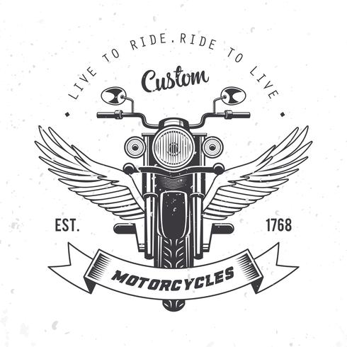 Vintage motorfiets embleem Vector