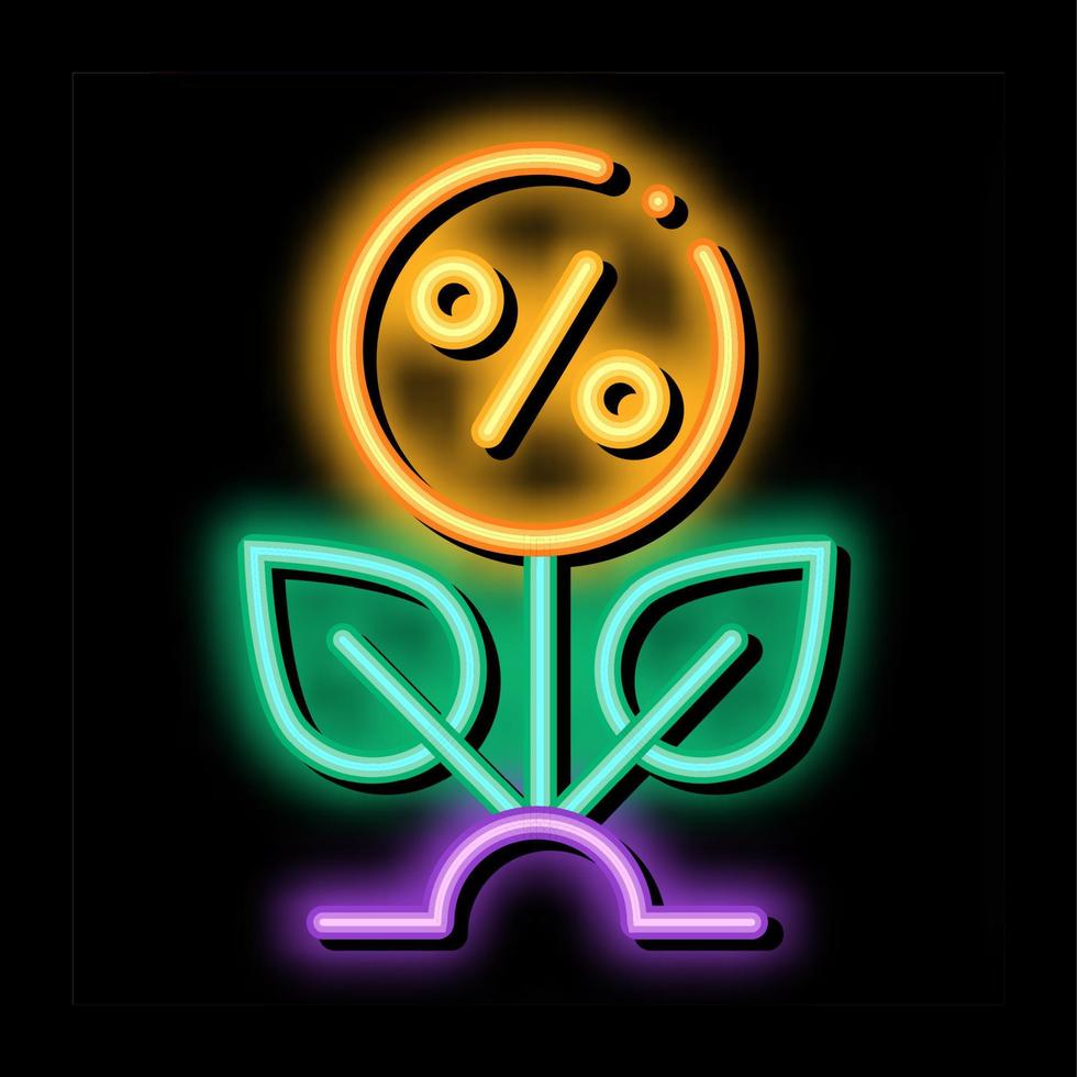 fabriek percentage neon gloed icoon illustratie vector