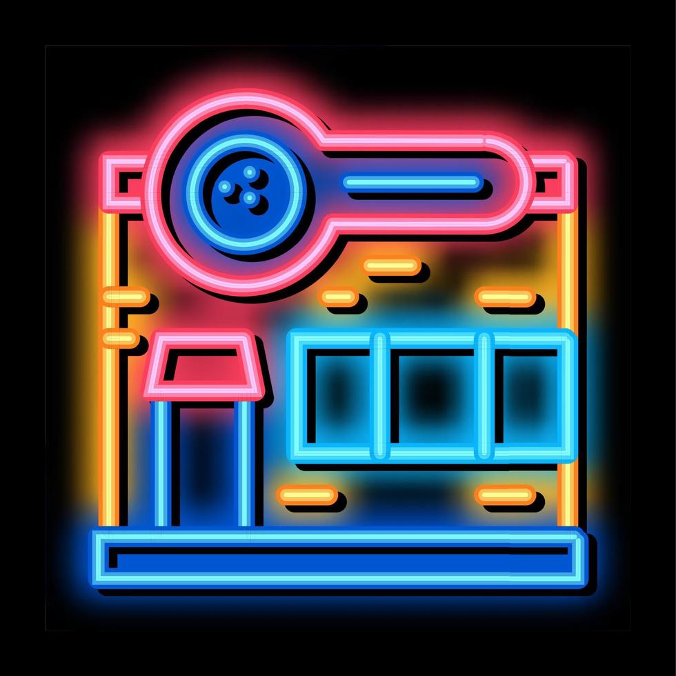 bowling gebouw neon gloed icoon illustratie vector