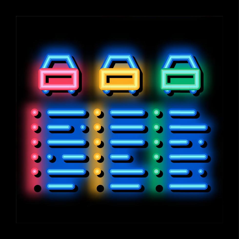 auto catalogus neon gloed icoon illustratie vector