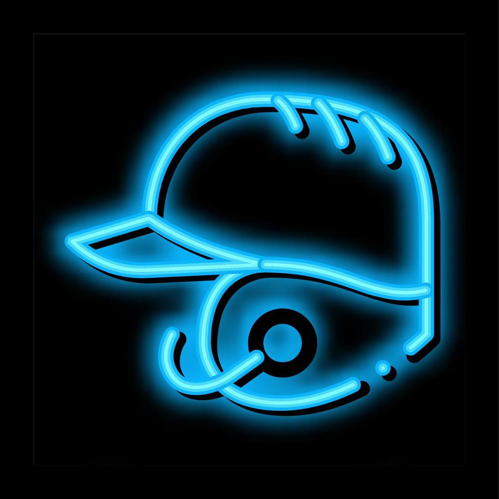 basketbal helm neon gloed icoon illustratie vector