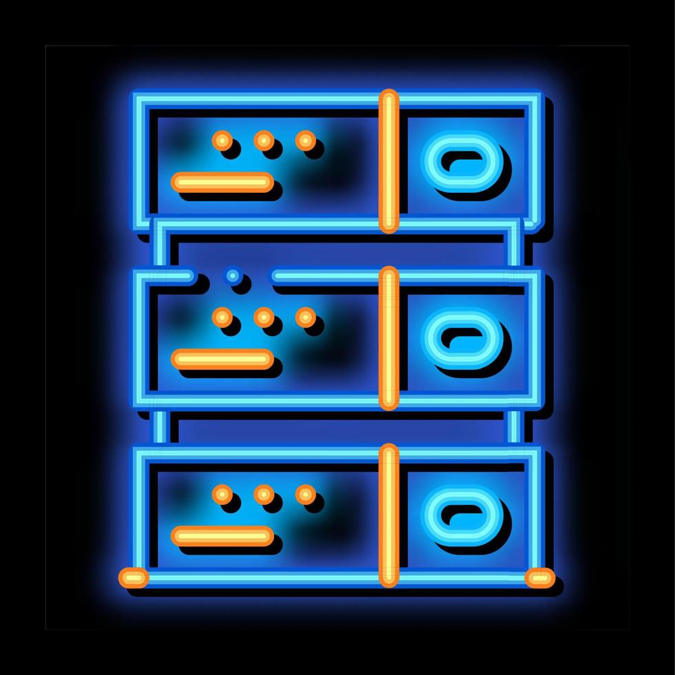 computer uitrusting server neon gloed icoon illustratie vector