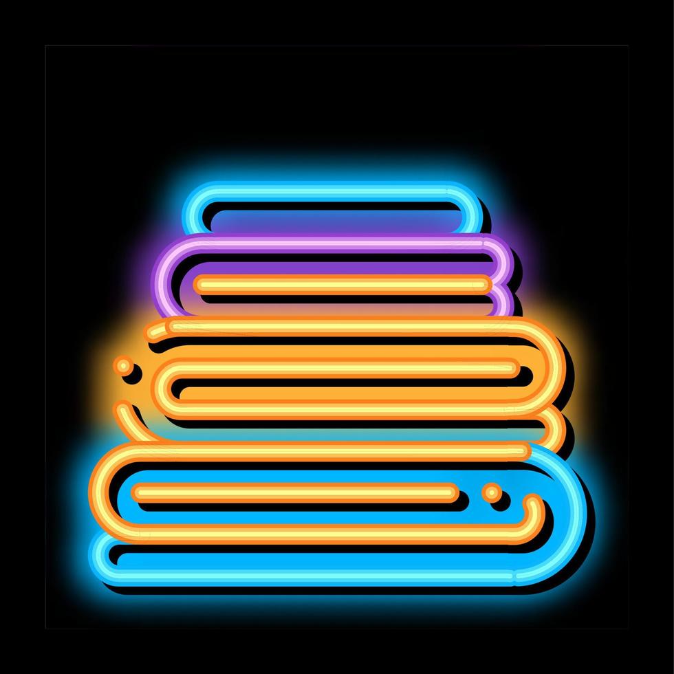 wasserij onderhoud gewassen strijken dingen neon gloed icoon illustratie vector