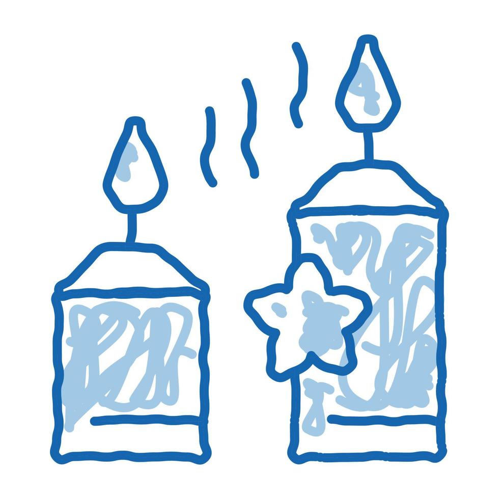 aromatisch brandend kaarsen tekening icoon hand- getrokken illustratie vector