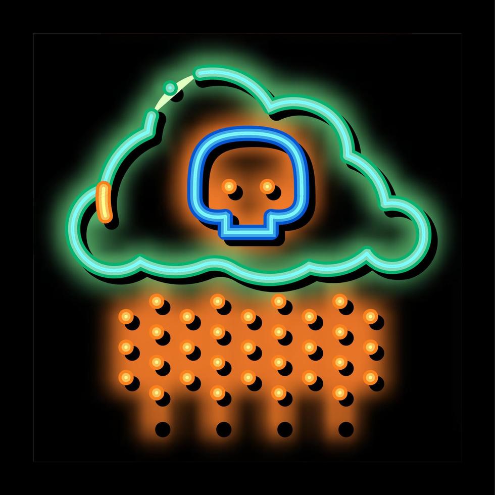 zuur regen aarde probleem neon gloed icoon illustratie vector
