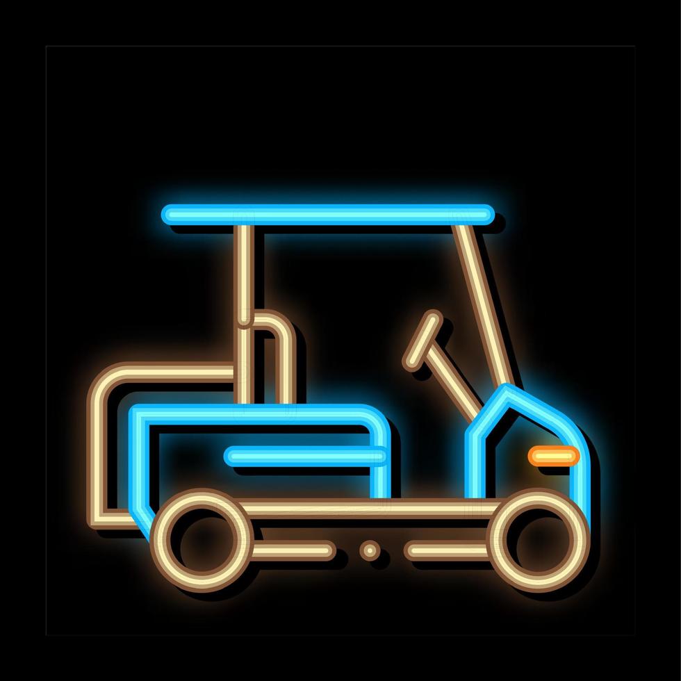 caddy golf auto neon gloed icoon illustratie vector