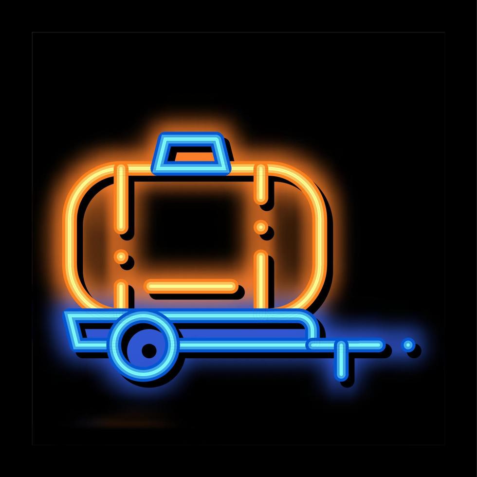 uniaxiaal aanhangwagen voertuig neon gloed icoon illustratie vector